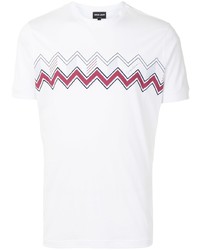 Giorgio Armani Chevron Print Cotton T Shirt