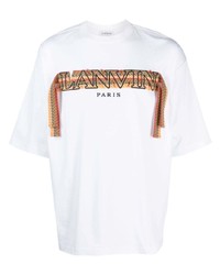 Lanvin Curb Logo Embroidered Cotton T Shirt