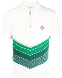 Casablanca Chevron Stripe Terry Polo Shirt