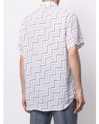 Emporio Armani Zigzag Print Spread Collar Shirt