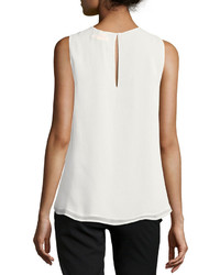 Catherine Malandrino Sleeveless Trapeze Blouse White