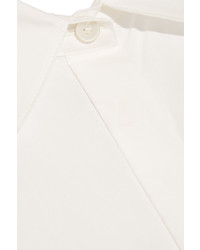 Derek Lam 10 Crosby Chiffon Paneled Cotton Poplin Shirt