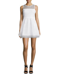 Romeo & Juliet Couture Mesh Sleeveless Fit  Flare Dress White
