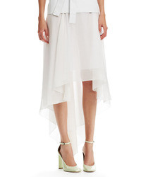 White Chiffon Midi Skirt