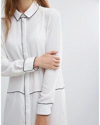 Selected Piping Detail Shirt Dress