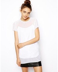 Asos Collection Longline Tunic With Chiffon Insert