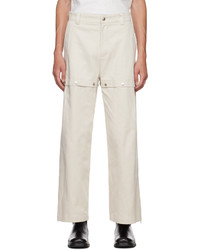 System Beige Snap Trousers