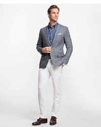 Brooks Brothers Clark Fit Linen And Cotton Chinos