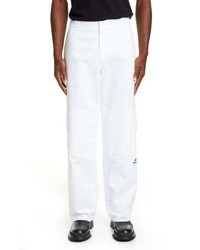 Raf Simons Embroidered Knee Patch Straight Fit Pants