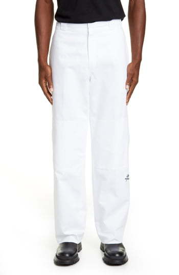 Raf Simons Embroidered Knee Patch Straight Fit Pants, $247 