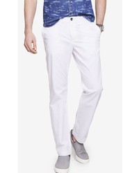Express Straight Fit White Camden Chino Pant