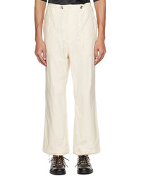 Needles Off White Fatigue Trousers