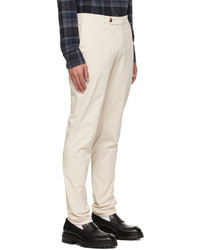 Brunello Cucinelli Off White Gart Dyed Trousers