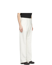 Random Identities Off White High Rise Five Pocket Trousers