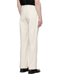 Factor's Off White Pintuck Trousers