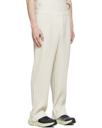 Homme Plissé Issey Miyake Off White Polyester Trousers