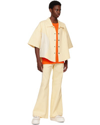 HEAD OF STATE Off White Yellow Ojo Trousers