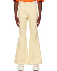 HEAD OF STATE Off White Yellow Ojo Trousers