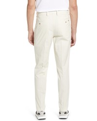 BOSS Perin Stretch Cotton Blend Pleated Dress Pants In Open White At Nordstrom