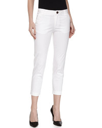 J Brand Ready To Wear Cropped Slim Fit Chino Trousers White