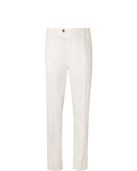 Brunello Cucinelli Tapered Cotton Blend Twill Trousers