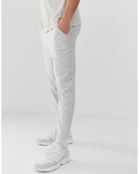 ASOS DESIGN Tapered Crop Smart Trouser With Half Elasticated Waist In Off White Texture