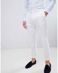 ASOS DESIGN Tapered Smart Trousers In White