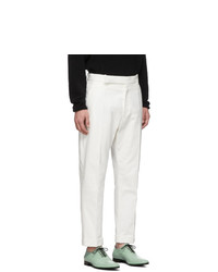 Haider Ackermann White Contrast Waistband Trousers