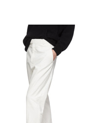 Haider Ackermann White Contrast Waistband Trousers
