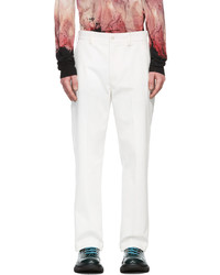 Alexander McQueen White Cotton Gabardine Trousers