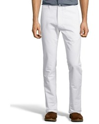 Grayers White Cotton Newport Flat Front Slim Fit Chinos