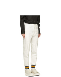 Alexander McQueen White Cotton Trousers