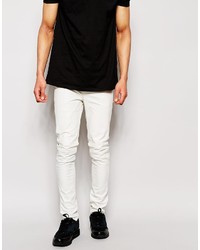 Religion White Leather Pants In Skinny Fit