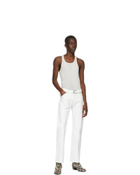 Mowalola White Leather Suit Trousers