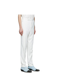 Haider Ackermann White Narrow Waistband Trousers