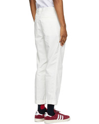 Beams Plus White One Pleat Chino Trousers