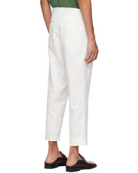 Beams Plus White Pleated Trousers