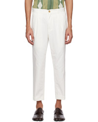 Beams Plus White Pleated Trousers