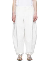 Comme Des Garcons Homme Plus White Polyester Trousers