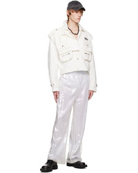 Feng Chen Wang White Sequin Trousers