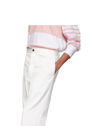 Thom Browne White Twill Chino Trousers