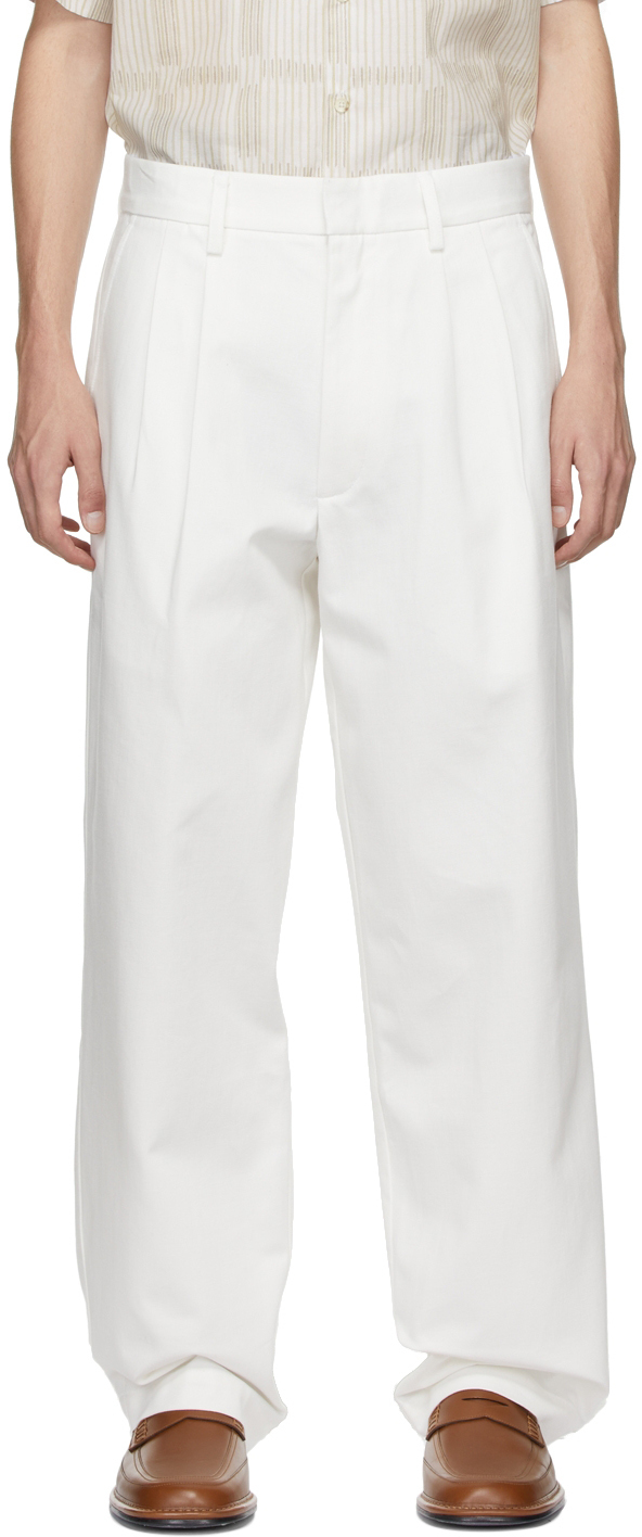 COMMAS White Twill Tailored Trousers, $430 | SSENSE | Lookastic