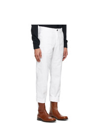 Dries Van Noten White Twill Trousers