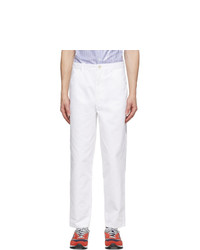 Comme Des Garcons SHIRT White Twill Workstitch Trousers
