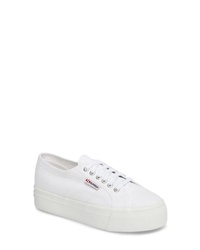White Chunky Canvas Low Top Sneakers