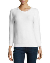 Neiman Marcus Crewneck Chunky Needlepoint Sweater