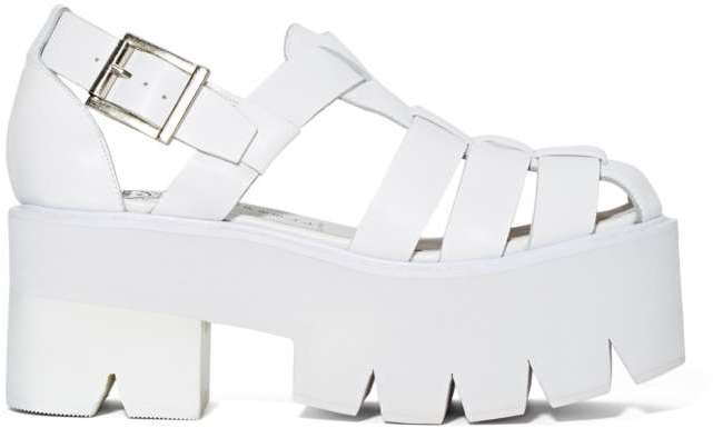 platform sandals white