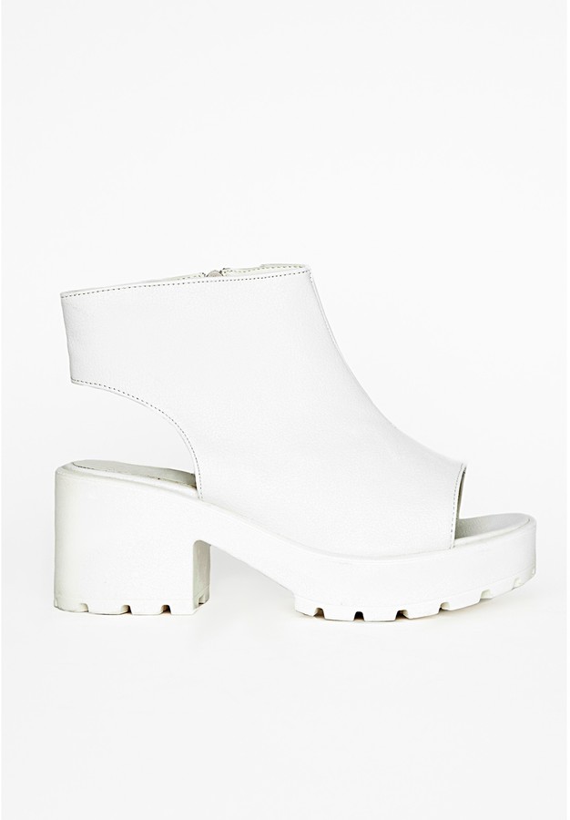 white open toe boots