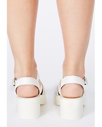 Missguided Ludovina White Platform Sandals