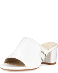 Taryn Rose Rimba Patent Chunky Heel Sandal White
